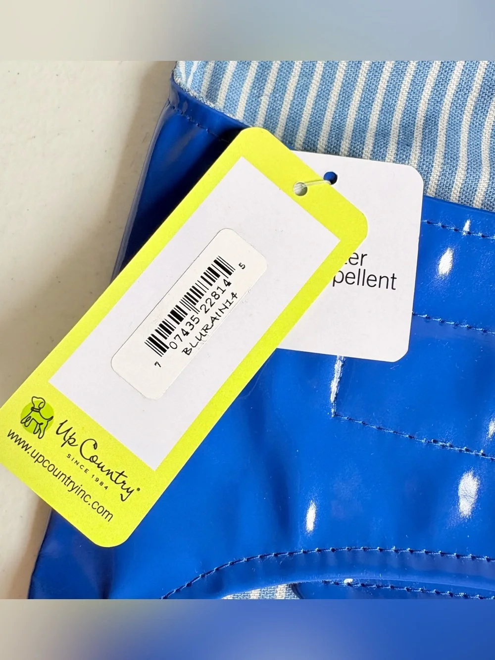 New Up Country Mark & Graham dog rain slicker coat blue raincoat small breed NWT